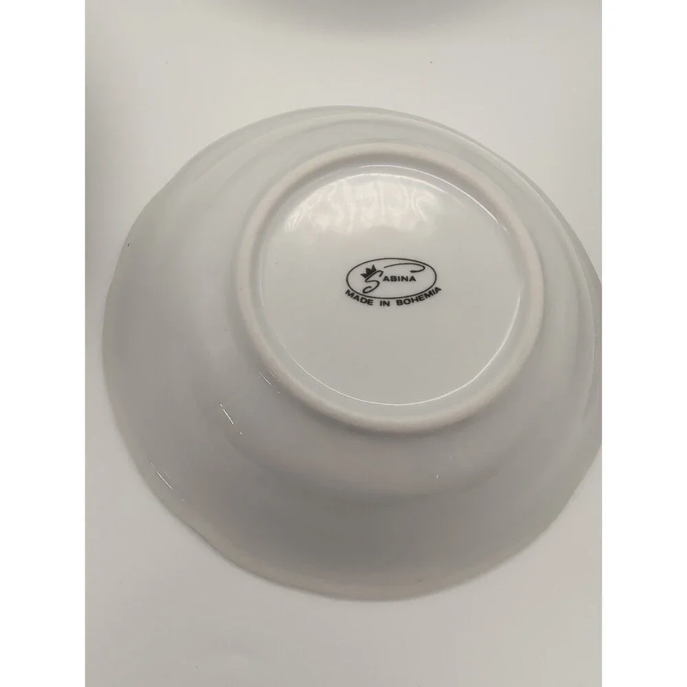 12 Sabina China Berry Dessert Bowls White 5